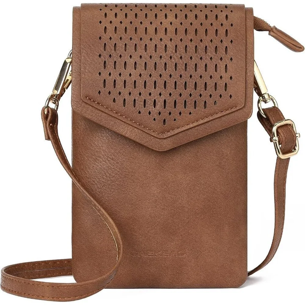 Small Leather Crossbody Bag Women Cell Phone Purse with Compartments